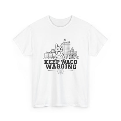 Keep Waco Wagging T-Shirt — Waco Landmark Dog Tee