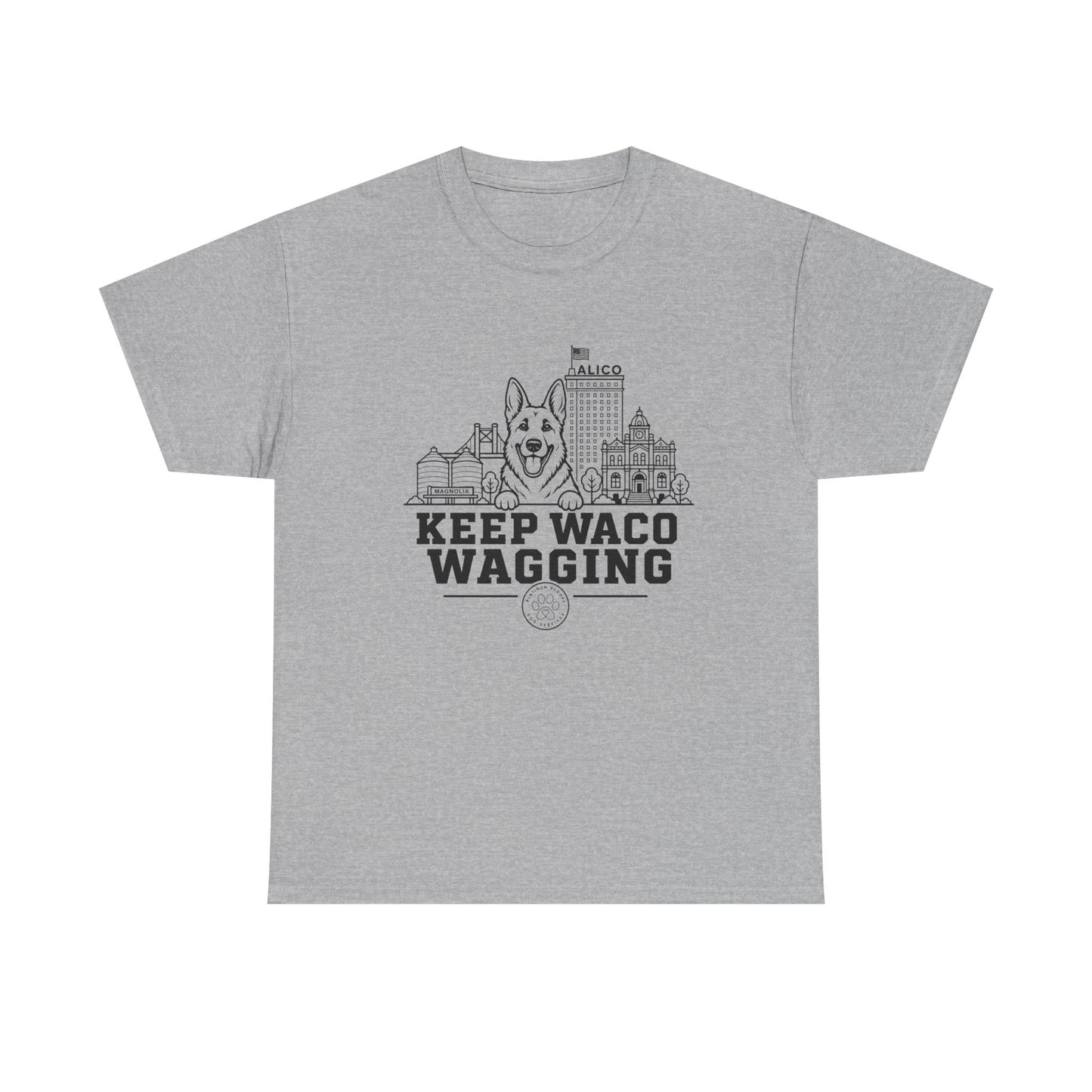 Keep Waco Wagging T-Shirt — Waco Landmark Dog Tee