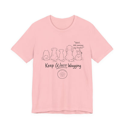 Keep Waco Wagging Dog T‑Shirt — Cute Paw Print Rescue Tee
