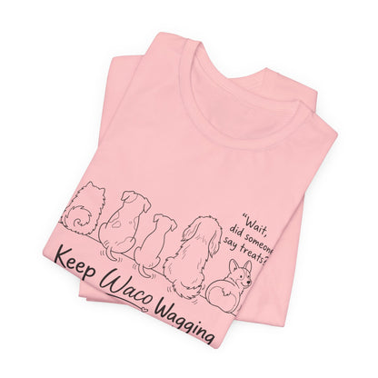 Keep Waco Wagging Dog T‑Shirt — Cute Paw Print Rescue Tee