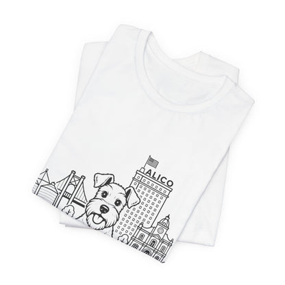 Keep Waco Wagging Schnauzer Edition — Schnauzer and Waco skyline artwork, packaging or scale reference