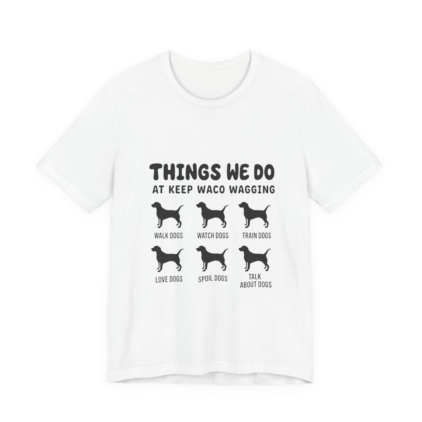 Dog Rescue Volunteer T-Shirt — Waco skyline artwork on White tee