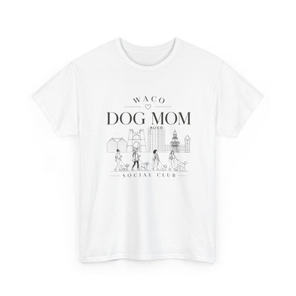 Waco Dog Mom Tee — dog mom Waco skyline artwork, packaging or scale reference