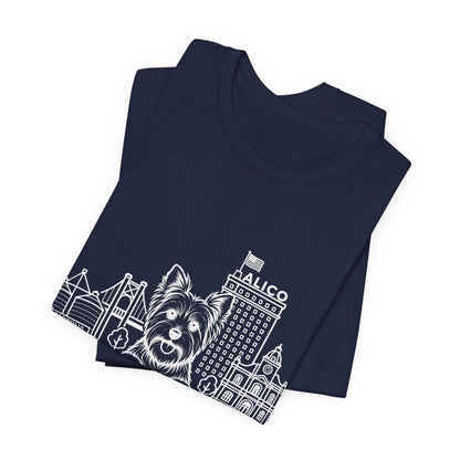 Keep Waco Wagging — Yorkie and Waco skyline artwork, packaging or scale reference