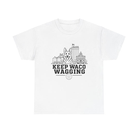 Keep Waco Wagging T-Shirt — Waco Landmark Dog Tee