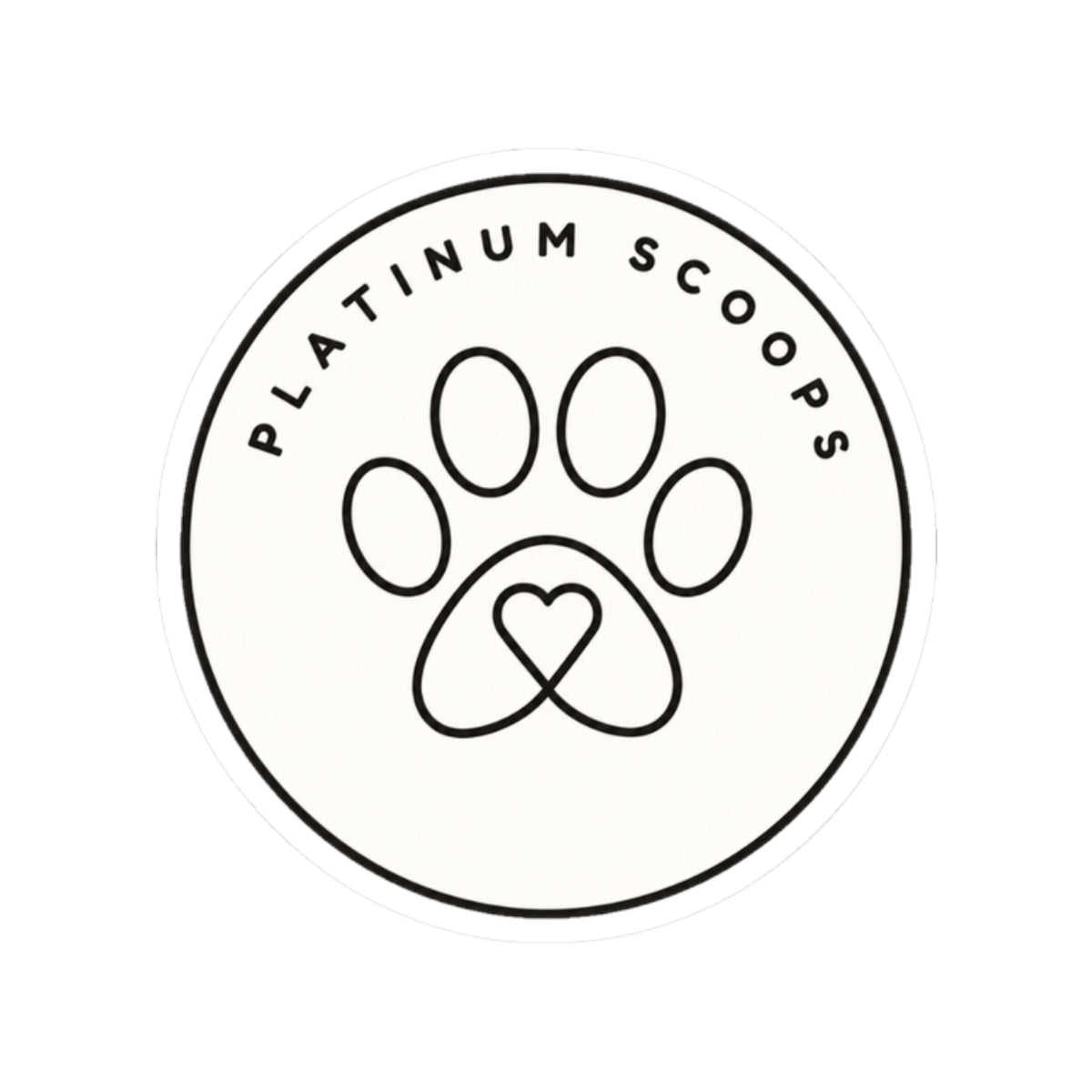 Platinum Scoops Logo Sticker — vinyl sticker, alternate angle