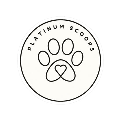 Platinum Scoops Logo Sticker — vinyl sticker, alternate angle