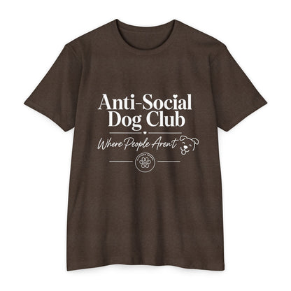 Anti-Social Dog Club T-Shirt — "Where People Aren't" Pet Lover Tee