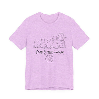 Keep Waco Wagging Dog T‑Shirt — Cute Paw Print Rescue Tee