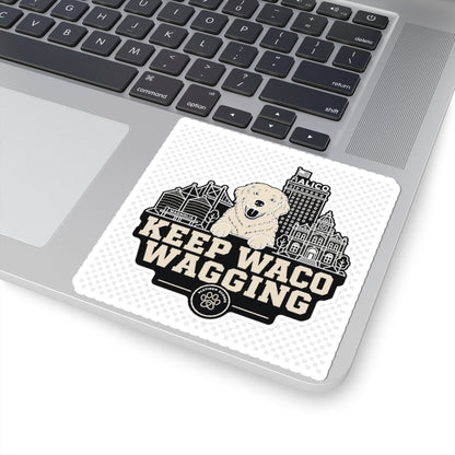 Keep Waco Wagging golden skyline sticker — vinyl sticker, packaging or scale reference