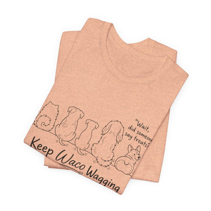 Keep Waco Wagging Dog T‑Shirt — Cute Paw Print Rescue Tee