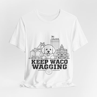 Keep Waco Wagging Maltipoo Edition — Maltipoo and Waco skyline artwork, packaging or scale reference