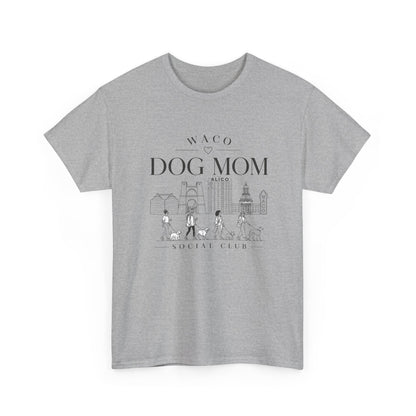 Waco Dog Mom Tee — dog mom Waco skyline artwork, packaging or scale reference