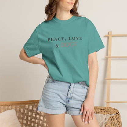 Peace Love & Dogs T-Shirt — Cute Dog Lover Tee