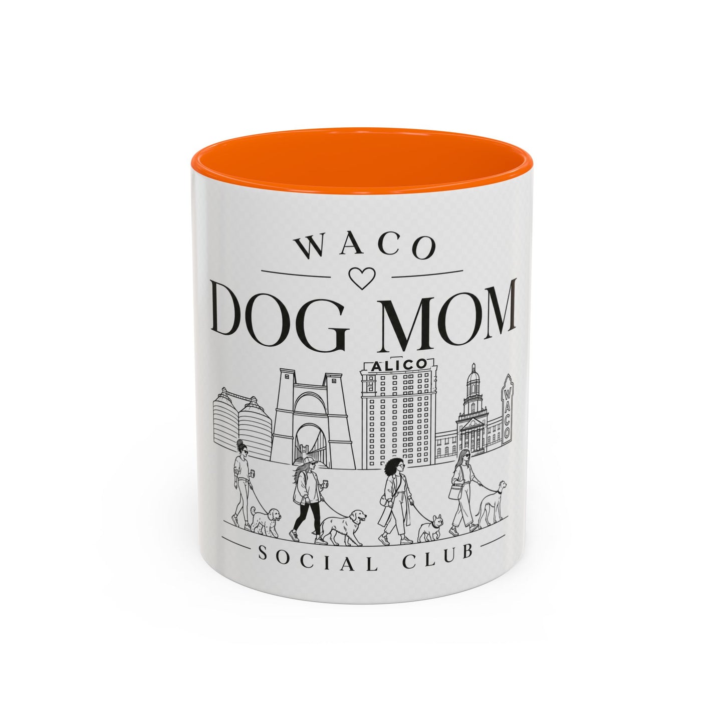 Waco Dog Mom Coffee Mug — 'Dog Mom Social Club' Accent Ceramic Mug (11/15oz)