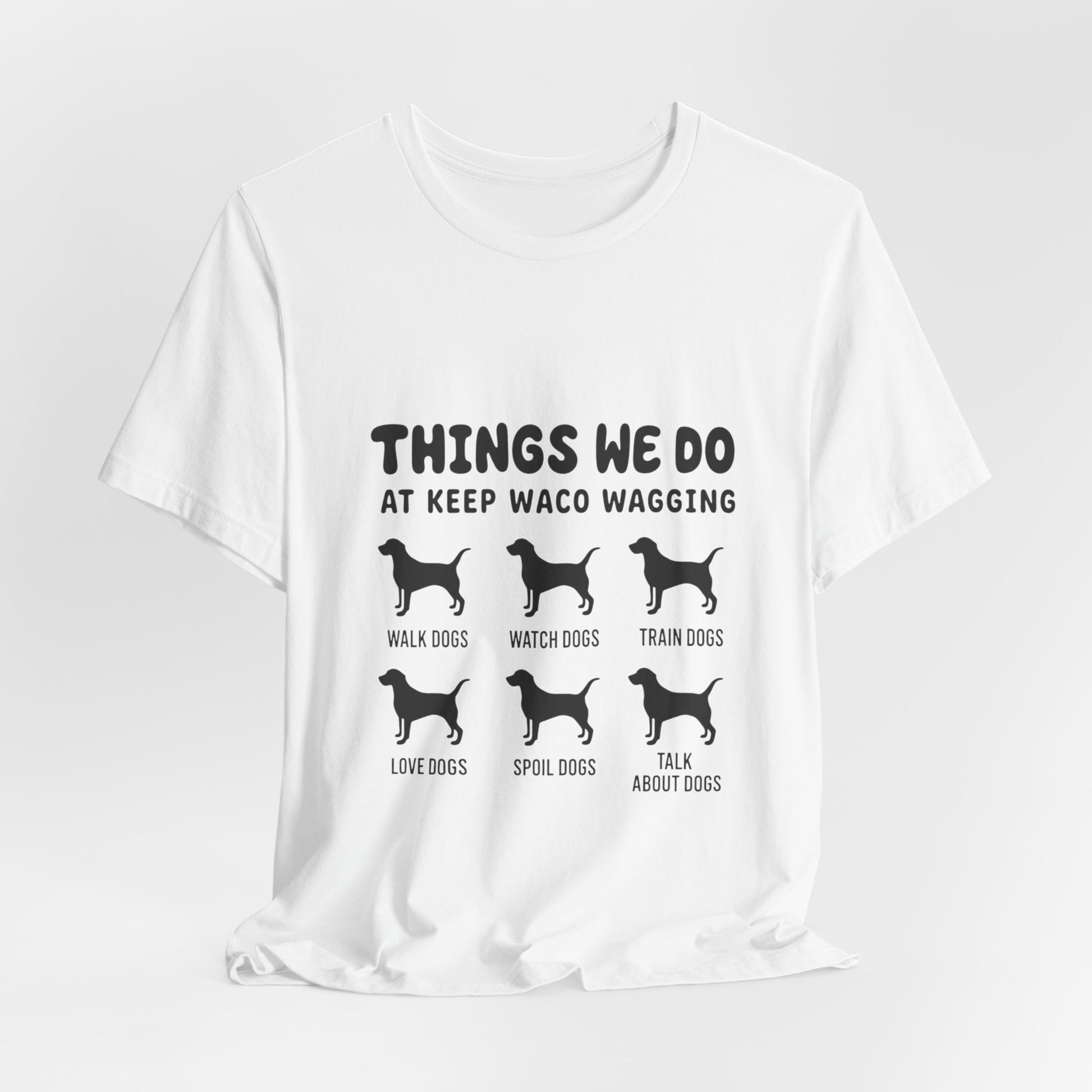 Dog Rescue Volunteer T-Shirt — Waco skyline artwork, packaging or scale reference