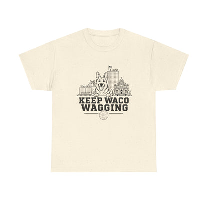 Keep Waco Wagging T-Shirt — Waco Landmark Dog Tee