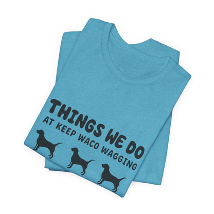 Dog Rescue Volunteer T-Shirt — Waco skyline artwork, packaging or scale reference