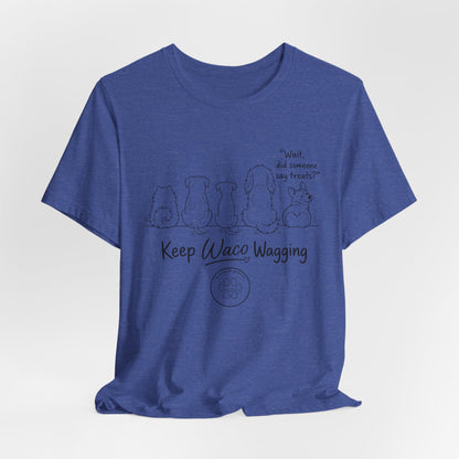 Keep Waco Wagging Dog T‑Shirt — Cute Paw Print Rescue Tee