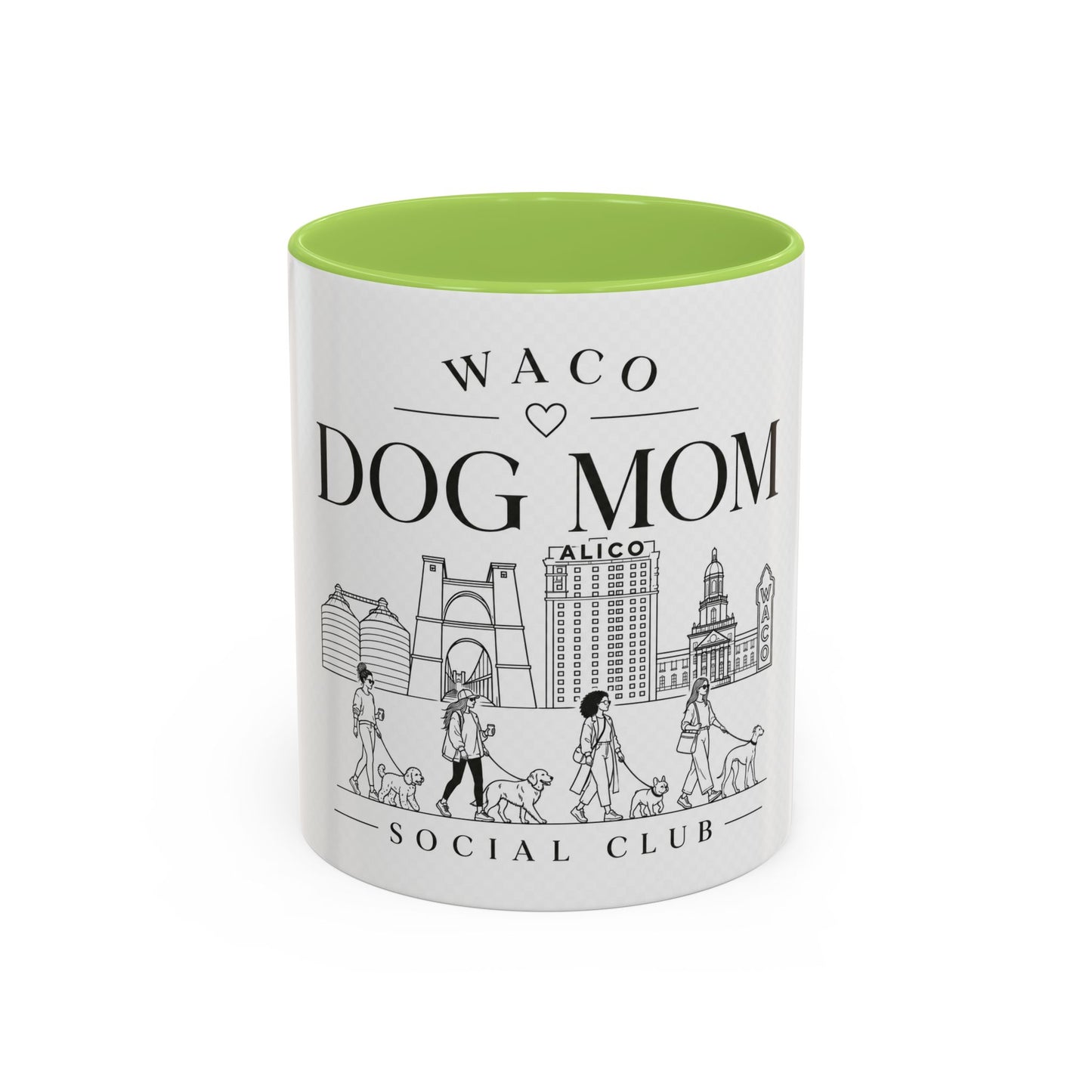 Waco Dog Mom Coffee Mug — 'Dog Mom Social Club' Accent Ceramic Mug (11/15oz)