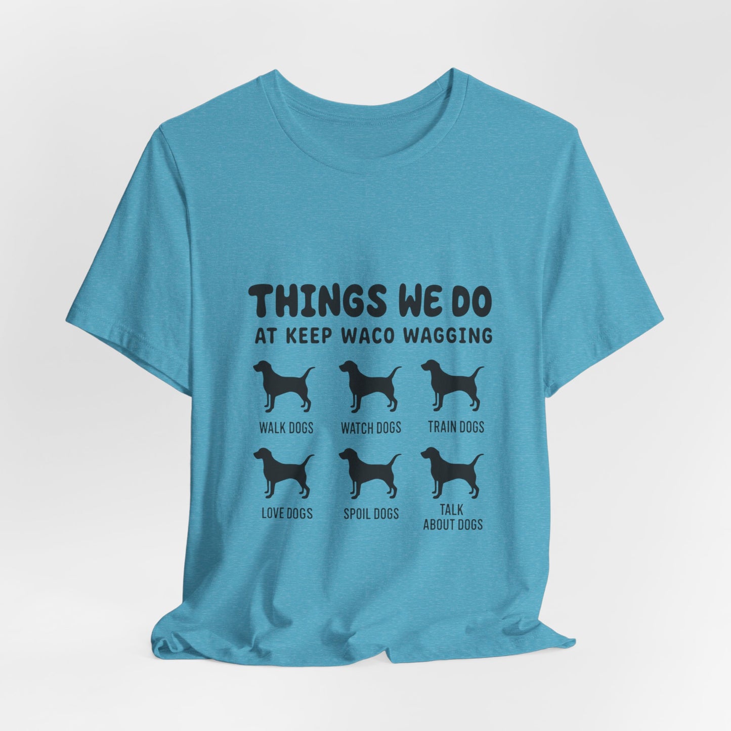 Dog Rescue Volunteer T-Shirt — Waco skyline artwork, packaging or scale reference