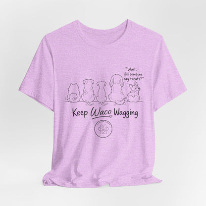 Keep Waco Wagging Dog T‑Shirt — Cute Paw Print Rescue Tee