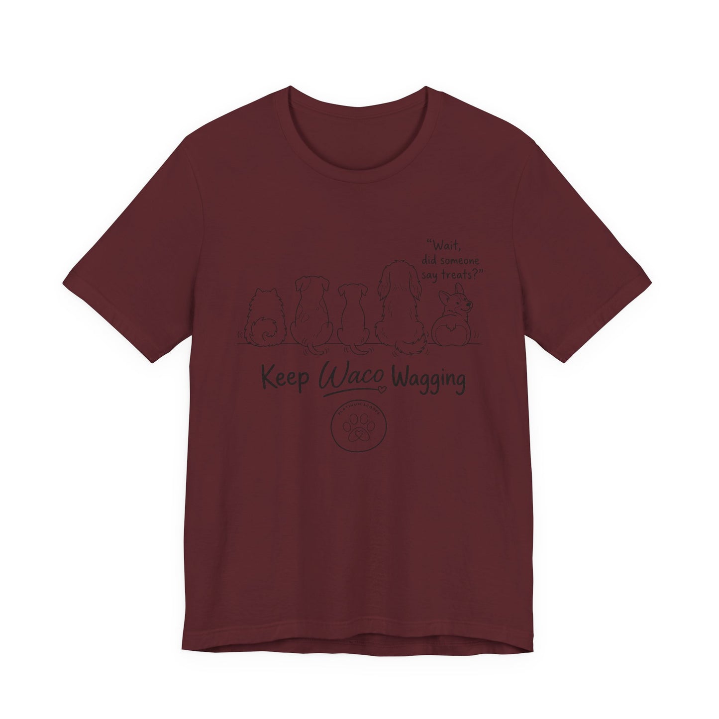 Keep Waco Wagging Dog T‑Shirt — Cute Paw Print Rescue Tee