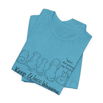 Keep Waco Wagging Dog T‑Shirt — Cute Paw Print Rescue Tee