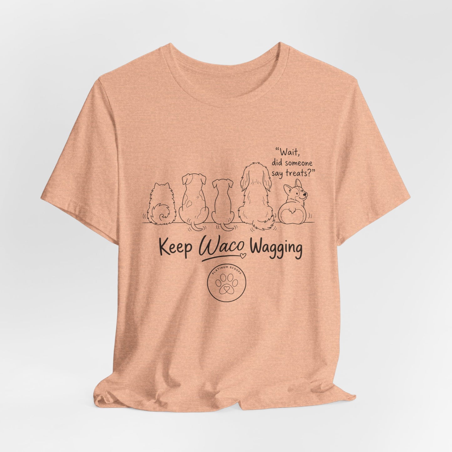 Keep Waco Wagging Dog T‑Shirt — Cute Paw Print Rescue Tee