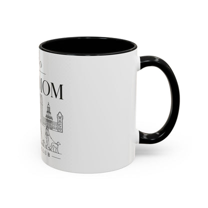 Waco Dog Mom Social Club mug — Waco skyline mug, packaging or scale reference