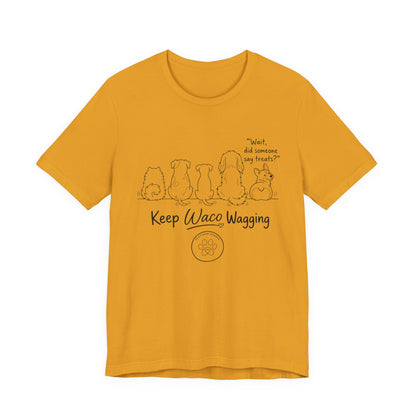 Keep Waco Wagging Dog T‑Shirt — Cute Paw Print Rescue Tee