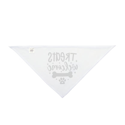 Pet Bandana – "Treats Welcome" Dog Bandana with Bone & Paw G — close-up of artwork