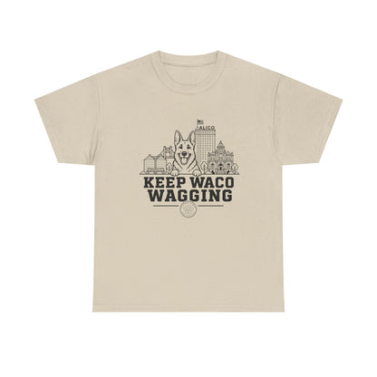 Keep Waco Wagging T-Shirt — Waco Landmark Dog Tee