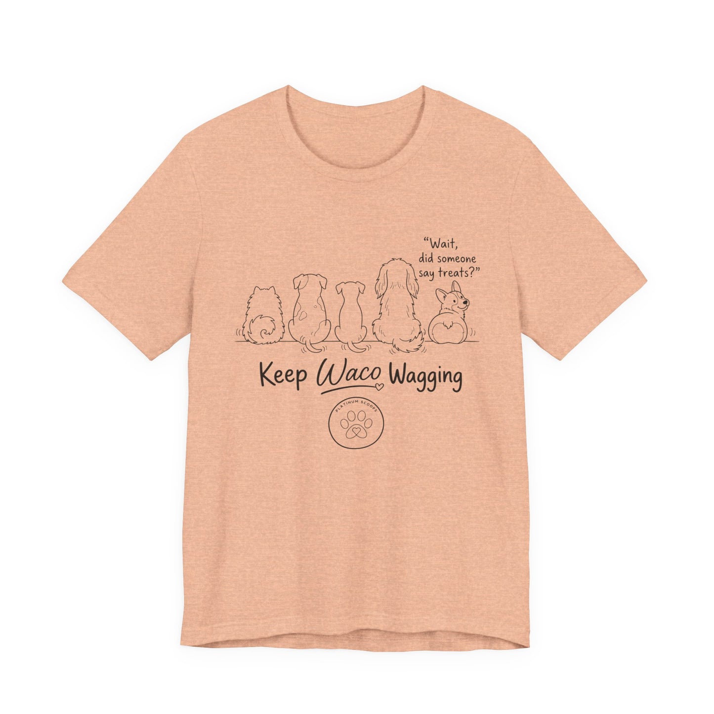 Keep Waco Wagging Dog T‑Shirt — Cute Paw Print Rescue Tee
