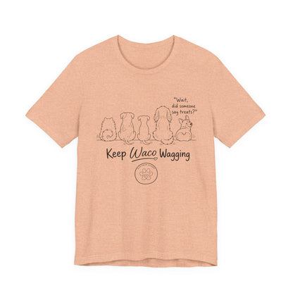 Keep Waco Wagging Dog T‑Shirt — Cute Paw Print Rescue Tee