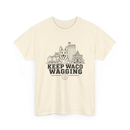 Keep Waco Wagging T-Shirt — Waco Landmark Dog Tee
