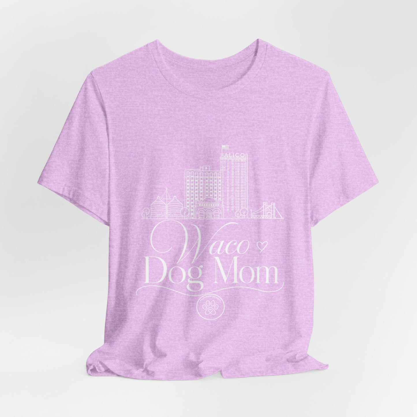 Waco Dog Mom Script T-Shirt — Skyline & Paw Graphic Tee