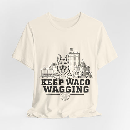 Keep Waco Wagging German Shepherd Edition — German Shepherd and Waco skyline artwork, packaging or scale reference
