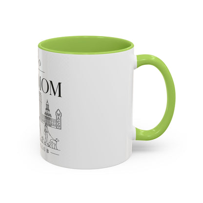 Waco Dog Mom Social Club mug — Waco skyline mug, packaging or scale reference