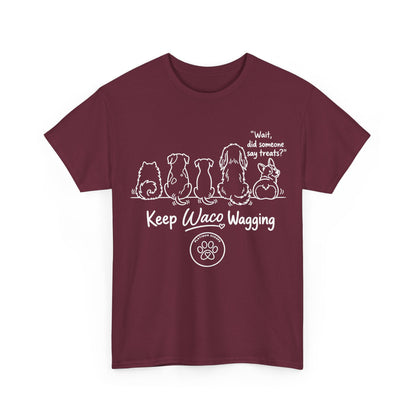 Keep Waco Wagging Dog T-Shirt — Cute Paw Print Graphic Tee