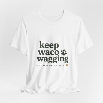 Walks & Treats Waco Streets tee — Waco skyline artwork, packaging or scale reference