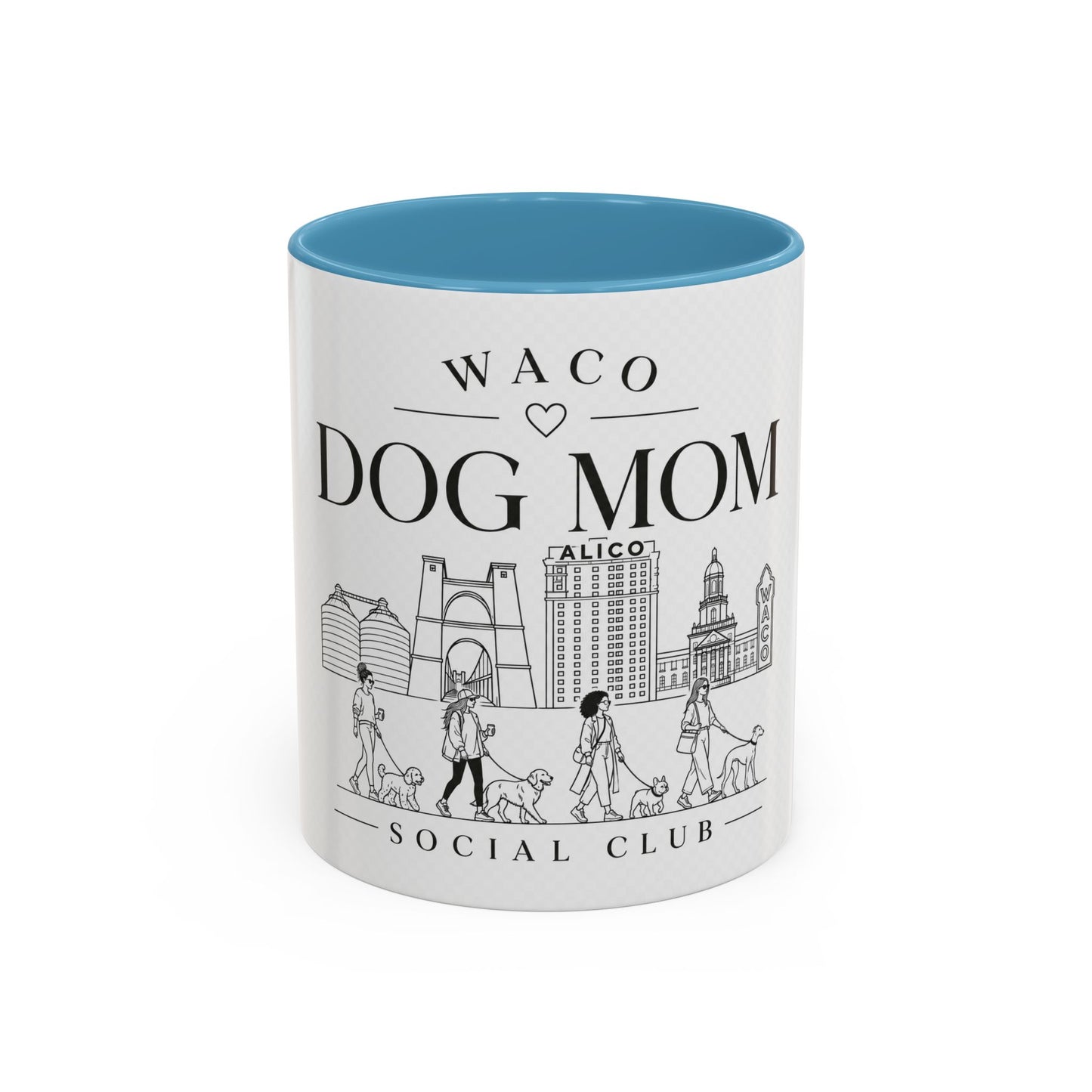 Waco Dog Mom Coffee Mug — 'Dog Mom Social Club' Accent Ceramic Mug (11/15oz)