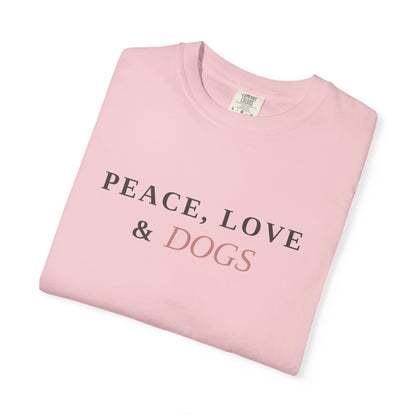 Peace Love & Dogs T-Shirt — Cute Dog Lover Tee
