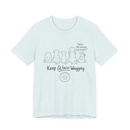Keep Waco Wagging Dog T‑Shirt — Cute Paw Print Rescue Tee