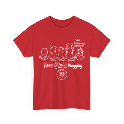 Keep Waco Wagging Dog T-Shirt — Cute Paw Print Graphic Tee