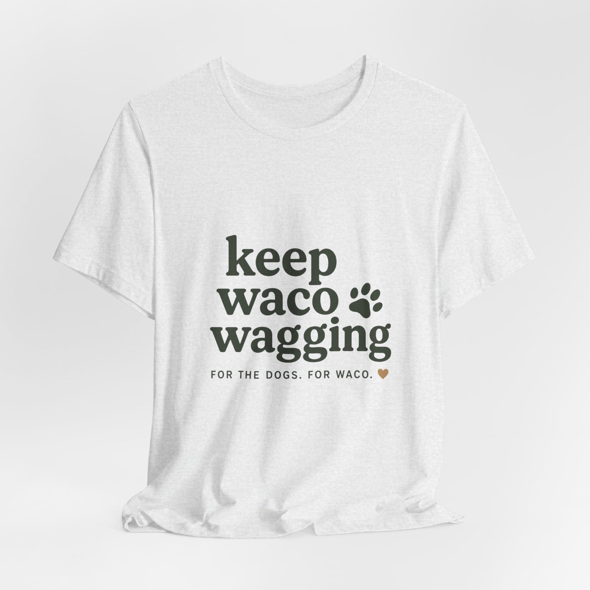 Walks & Treats Waco Streets tee — Waco skyline artwork, packaging or scale reference