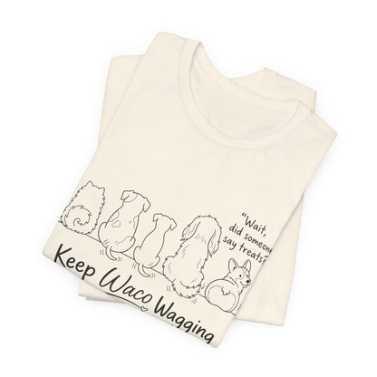 Keep Waco Wagging Dog T‑Shirt — Cute Paw Print Rescue Tee