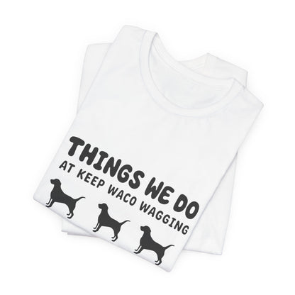 Dog Rescue Volunteer T-Shirt — Waco skyline artwork, packaging or scale reference