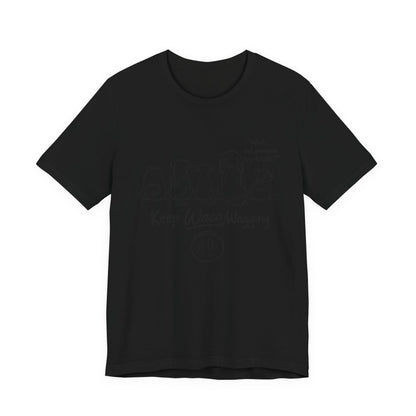 Keep Waco Wagging Dog T‑Shirt — Cute Paw Print Rescue Tee