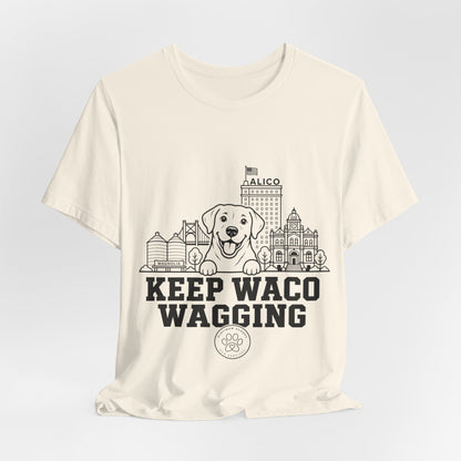 Keep Waco Wagging Labrador Edition — Labrador and Waco skyline artwork, packaging or scale reference